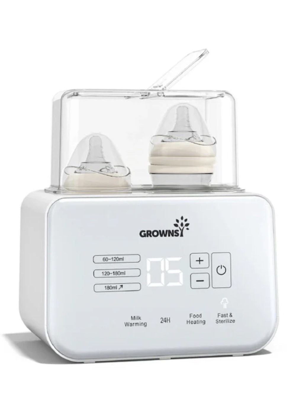 Grownsy 8-in-1 Baby Bottle Warmer, Fast Heating with Timer